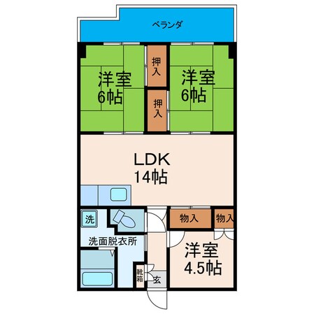 オオクラマンションの物件間取画像